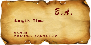 Banyik Alma névjegykártya